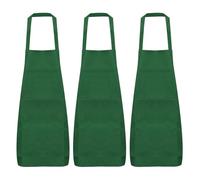 sourcing map 3pcs Kitchen Cooking Aprons 75x65cm Polyester Artist Painting Apron with 2 Pockets for Women Men Chef Home Kitchen Restaurant Craft Garden Cooking, Dark Green