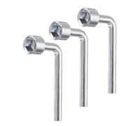 sourcing map 3pcs l Shaped Angled Open Hex Socket Wrench 15mm Metric Carbon Steel Single Ended 6 Point Socket Spanner for General Repairing Pipeline Bicycle Car Maintenance DIY Hand-Making