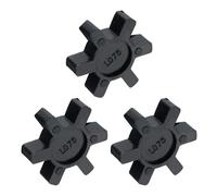 sourcing map 3pcs L075 Jaw Coupling Insert, Flexible Solid Type NBR Rubber Jaw Coupling Center Inserts for L Jaw Coupling L-Jaw Coupler Set, Black