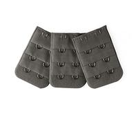 sourcing map 3pcs Lady 3Row 2 Hook Adjustable Underwear Bra Strap Extension Buckle Hooks Dark Gray One Size