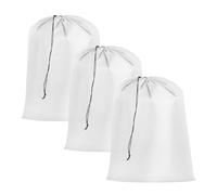 sourcing map 3pcs Laundry Bag With Drawstring Closure 28" x 40" Extra Large Heavy Duty Clothes Bag for College Dorm Camp Travel Trip Storage, White