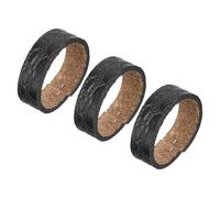 sourcing map 3Pcs Leather Belt Loop Keepers - Irregular Pattern Ring Buckle Fits 3.8cm Width Belt Strap for DIY Craft Bag Belt Fixing (Black)