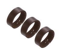 sourcing map 3Pcs Leather Belt Loop Keepers - Textured Ring Buckle Fits 3.8cm Width Belt Strap for DIY Craft Bag Belt Fixing (Coffee)