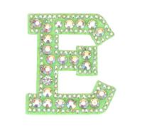 sourcing map 3pcs Letter E Patches Iron-On, Green Patch Glitter Alphabet Applique Rhinestone Pearl English Letter Hot Melt Adhesive Process for Clothing Backpack Jean