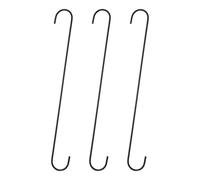 sourcing map 3pcs Long S Hooks 16 Inch Extra Long Metal S-Shaped Hanging Hooks High Manganese Steel S Hanger Storage Organizing Tool for Kitchen Garden Bathroom Garage Closet, Black