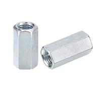 sourcing map 3pcs M14x19x40mm Coupling Nuts - Galvanized Carbon Steel Hex Threaded Rod Coupler for Furniture, Electronic, Industrial