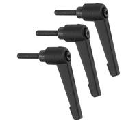 sourcing map 3Pcs M5 x 20mm Adjustable Knobs Handle Male Thread Push Button Ratchet Quick Release Locking Rotating Bolt for Lathe Machinery, Black