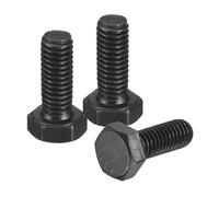 sourcing map 3Pcs M6-1 x 16mm Left Hand Hex Head Bolt, Black Oxide Carbon Steel Reverse Fully Threaded Fastener Screws Bolts for Machinery, Automobiles and Construction