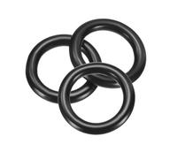 sourcing map 3Pcs M6 x 25 x 37mm(WD. x ID. x OD.) Metal Rings, 304 Stainless Steel Solid Welded Seamless O-Ring Decorative Connecting for Macrame, Hanging Slings Rope, Black