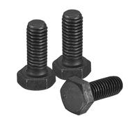 sourcing map 3Pcs M8-1.25 x 20mm Left Hand Hex Head Bolt, Black Oxide Carbon Steel Reverse Fully Threaded Fastener Screws Bolts for Machinery, Automobiles and Construction
