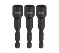 sourcing map 3Pcs Magnetic Nut Driver 3/8" x 1/4" Quick Change Hex Shank Magnetic SAE Nut Driver CRV Steel for Impact Drive Nuts Bolts Driver Bit Set for Drill