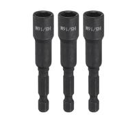 sourcing map 3Pcs Magnetic Nut Driver 5/16" x 1/4" Quick Change Hex Shank Magnetic SAE Nut Driver CRV Steel for Impact Drive Nuts Bolts Driver Bit Set for Drill