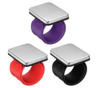sourcing map 3pcs Magnetic Wrist Sewing Portable Arm Pin Cushion with Wristband Wrist Sewing Pincushion Silicone Strap Bracelet for Sewing Quilting Hair Clips, Pink/Red/Purple