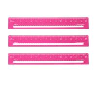 sourcing map 3pcs Metal Straight Ruler 15cm Metric Aluminum Alloy Hollow Measuring Rulers Scale Tools for Measure Study Reading Classroom Office, Pink