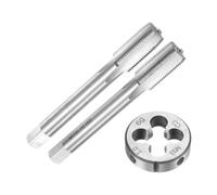 sourcing map 3pcs Metric Hand Tap and Die Set, M11 x 1 Taper/Plug Thread Taps & Round Die, Hand Threading Tapping Tool Kit for Thread Repair