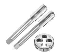 sourcing map 3pcs Metric Hand Tap and Die Set, M12 x 1.25 Taper/Plug Thread Taps & Round Die, Hand Threading Tapping Tool Kit for Thread Repair