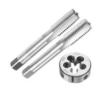 sourcing map 3pcs Metric Hand Tap and Die Set, M14 x 2 Taper/Plug Thread Taps & Round Die, Hand Threading Tapping Tool Kit for Thread Repair