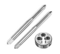 sourcing map 3pcs Metric Hand Tap and Die Set, M6 x 0.75 Taper/Plug Thread Taps & Round Die, Hand Threading Tapping Tool Kit for Thread Repair