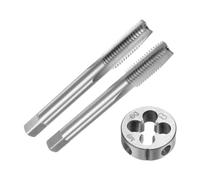 sourcing map 3pcs Metric Hand Tap and Die Set, M9 x 1.25 Taper/Plug Thread Taps & Round Die, Hand Threading Tapping Tool Kit for Thread Repair
