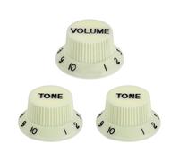 sourcing map 3pcs Metric Top Hat Bell Knobs, 1 Volume 2 Tone Control Guitar Knobs Set for Electric Guitar Bass Split Shaft Pots, Mint Green Black