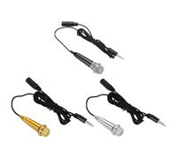 sourcing map 3Pcs Mini Microphone Tiny Microphone Portable Microphone with Earphone for Singing Voice Recording Video for Phone Rose Gold, Silver, Black
