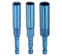 sourcing map 3pcs Nut Driver 6,8,10mm Hex Drive Socket CR-V Steel Power Screw Drill Bits Socket Wrench Tools with 1/4" Quick Change Hex Shank for Power Drills Impact Drivers, Blue