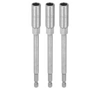 sourcing map 3pcs Nut Driver Drill Bit 10mm Metric Impact Socket 1/4" Hex Shank 6" (150mm) Extra Long 6-Point Sockets Quick-Change CR-V Steel Bolt Setter for Power Drill Drivers