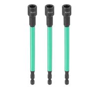 sourcing map 3pcs Nut Driver Drill Bit 11/32 Inch Socket 1/4" Hex Shank 6" (150mm) Extra Long Magnetic 6-Point Sockets Quick Change CR-V Steel Bolt Setters for Power Drill Drivers