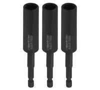 sourcing map 3pcs Nut Driver Drill Bit 12mm Metric Deep Socket 1/4" Hex Shank 4.3" (110mm) Extra Long 6-Point Sockets Quick Change CR-V Steel Bolt Setters for Power Drill Drivers