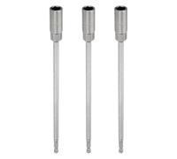 sourcing map 3pcs Nut Driver Drill Bit 12mm Metric Socket 1/4" Hex Shank 10" (250mm) Extra Long Magnetic 6-Point Sockets Quick Change 40Cr Steel Bolt Setters for Power Drill Drivers