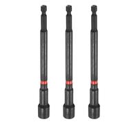 sourcing map 3pcs Nut Driver Drill Bit 3/8 Inch SAE Socket 1/4" Hex Shank 6" (150mm) Long Magnetic 6-Point Sockets Quick Change CR-V Steel Bolt Setters for Power Drill Drivers