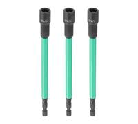 sourcing map 3pcs Nut Driver Drill Bit 5/16 Inch Socket 1/4" Hex Shank 6" (150mm) Extra Long Magnetic 6-Point Sockets Quick Change CR-V Steel Bolt Setters for Power Drill Drivers