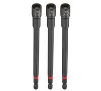 sourcing map 3pcs Nut Driver Drill Bit 5/16 Inch Socket 1/4" Hex Shank 6" (150mm) Long Magnetic 6-Point Sockets Quick Change Phosphated CR-V Steel Bolt Setters for Power Drill Drivers, Black