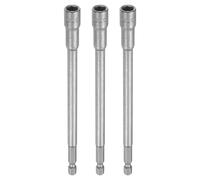 sourcing map 3pcs Nut Driver Drill Bit 8mm Metric Impact Socket 1/4" Hex Shank 6" (150mm) Extra Long Magnetic 6-Point Sockets Quick-Change CR-V Steel Bolt Setter for Power Drill Drivers