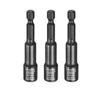 sourcing map 3pcs Nut Driver Drill Bit 8mm Metric Socket 1/4" Hex Shank 2.6" (65mm) Long Magnetic 6-Point Sockets Quick Change CR-V Steel Bolt Setters for Power Drill Drivers