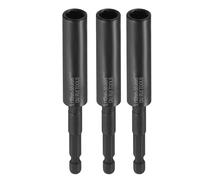 sourcing map 3pcs Nut Driver Drill Bit 9mm Metric Deep Socket 1/4" Hex Shank 4.3" (110mm) Extra Long 6-Point Sockets Quick Change CR-V Steel Bolt Setters for Power Drill Drivers