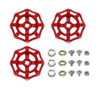 sourcing map 3Pcs Outdoor Faucet Water Spigot Handle, 6 x 6mm Round Wheel Square Stem Hole Cast Iron Hose Bib Outside Faucet Valve Handles Replacement for Garden Courtyard Bathroom, Red