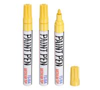 sourcing map 3pcs Paint Marker Pens Quick Dry Waterproof Permanent Oil Based Paint Markers for Wood Metal Plastic Canvas Glass Mug Rock Painting, Yellow