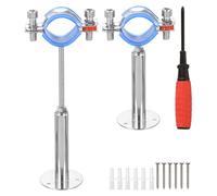 sourcing map 3Pcs Pipe Support, Stainless Steel Wall Mount Ceiling Mount Pipe Support Bracket, Adjustable Height 100-200mm for OD Pipe 32-34mm