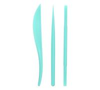 sourcing map 3pcs Plastic Clay Tools Double-Headed Crafts Modeling kit Clay Sculpting Tools Pottery Carving for Shaping Cutting Decoration Embossing Light Green