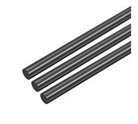 sourcing map 3pcs Plastic Round Rod 3/16 inch Dia 20 inch Length Black (POM) Polyoxymethylene Rods Engineering Plastic Round Bars(5mm)