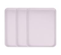 sourcing map 3Pcs Plastic Serving Trays, 15 x 10.6 Inch Rectangle Food Serving Cafeteria Trays for Kitchen Restaurant Coffee Fruit Burger Lunch Dessert, Light Purple