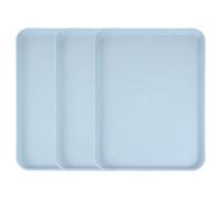 sourcing map 3Pcs Plastic Serving Trays, 15 x 10.6 Inch Rectangle Food Trays Serving Cafeteria for Kitchen Restaurant Coffee Fruit Burger Lunch Dessert, Light Blue