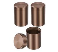 sourcing map 3pcs Portable Storage Jar, Multipurpose Airtight Container Bottle Mini Smell Proof Metal Round Tins with Lid for Spices Coffee Tea Candy, Coffee