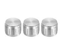 sourcing map 3pcs Potentiometer Knob Knurled Shaft Silver Aluminum 6mm Shaft Dia. Rotary Knob 17mmx13mm Volume Control Knob