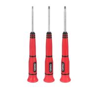 sourcing map 3pcs Precision Triangle Screwdriver Set 2/2.3/2.7mm S2 Steel Magnetic Triangle Mini Pen Screw Driver with PP Non-Slip Handle for Eyeglasses Watch Laptop Electronic, Black(Red)