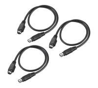 sourcing map 3Pcs PS/2 Mouse and Keyboard Extension Cable, 1.64 Feet Mini Din 6 Pin Cable Male to Female Keyboard Converter for PC Scanner, Black