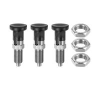 sourcing map 3pcs Push Fit Ball Nose Spring Plunger M16x1.5 Thread Length 8mm Pin Dia Stainless Steel Self-Locking Plunger Retractable Index Plunger for Industrial Equipment