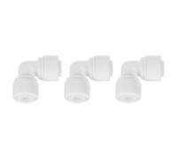 sourcing map 3Pcs Push to Connect Fittings, 1/4" OD x 1/4" OD Air Hose Fittings Tube&Hose&Pipe Quick Connect Fitting Plastic 90 Degree Elbow Union Coupling for RO Water System, White (6-6mm)