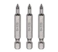 sourcing map 3pcs PZ0 Screwdriver Bit 1/4" Hex Shank 50mm Length S2 Steel Magnetic Phillips Slotted Screw Driver Bit for Electric Repair